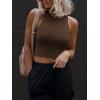 imageATHMILE Womens Double Lined Crop Tank Tops Casual Basic Shirts Sleeveless Workout Tops Cute Summer Clothes Teen GirlsBrown