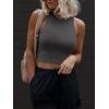 imageATHMILE Womens Double Lined Crop Tank Tops Casual Basic Shirts Sleeveless Workout Tops Cute Summer Clothes Teen GirlsDark Grey