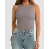 imageATHMILE Womens Double Lined Crop Tank Tops Casual Basic Shirts Sleeveless Workout Tops Cute Summer Clothes Teen GirlsGrey Purple