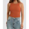 imageATHMILE Womens Double Lined Crop Tank Tops Casual Basic Shirts Sleeveless Workout Tops Cute Summer Clothes Teen GirlsOrange
