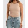 imageATHMILE Womens Double Lined Crop Tank Tops Casual Basic Shirts Sleeveless Workout Tops Cute Summer Clothes Teen GirlsPink