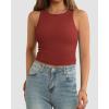 imageATHMILE Womens Double Lined Crop Tank Tops Casual Basic Shirts Sleeveless Workout Tops Cute Summer Clothes Teen GirlsWine Red