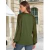 imageATHMILE Womens Long Sleeve Shirts Lace Tops Business Casual Outfits Dressy Fall Fashion BlousesArmygreen