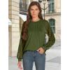 imageATHMILE Womens Long Sleeve Shirts Lace Tops Business Casual Outfits Dressy Fall Fashion BlousesArmygreen