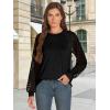 imageATHMILE Womens Long Sleeve Shirts Lace Tops Business Casual Outfits Dressy Fall Fashion BlousesBlack