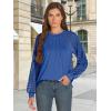 imageATHMILE Womens Long Sleeve Shirts Lace Tops Business Casual Outfits Dressy Fall Fashion BlousesBlue