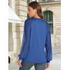 imageATHMILE Womens Long Sleeve Shirts Lace Tops Business Casual Outfits Dressy Fall Fashion BlousesBlue