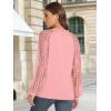 imageATHMILE Womens Long Sleeve Shirts Lace Tops Business Casual Outfits Dressy Fall Fashion BlousesCoral