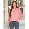 imageATHMILE Womens Long Sleeve Shirts Lace Tops Business Casual Outfits Dressy Fall Fashion BlousesCoral