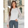 imageATHMILE Womens Long Sleeve Shirts Lace Tops Business Casual Outfits Dressy Fall Fashion BlousesWhite