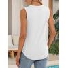 imageATHMILE Womens Loose Fit Casual Flowy Tank Tops Round Neck Trendy Sleeveless Summer Beach Clothes OutfitsWhite