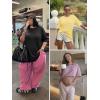 imageATHMILE Womens Oversized T Shirts Loose Fit Crewneck Short Sleeve Tops Summer Casual Blouse Y2K 2025 Basic Tee BeachCameo Pink