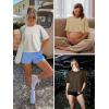 imageATHMILE Womens Oversized TShirts Short Sleeve Workout Crop Tops Casual Drop Shoulder Boxy Roll Hem Basic Loose TeesArmygreen