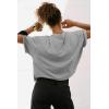 imageATHMILE Womens Oversized TShirts Short Sleeve Workout Crop Tops Casual Drop Shoulder Boxy Roll Hem Basic Loose TeesGray