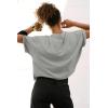 imageATHMILE Womens Oversized TShirts Short Sleeve Workout Crop Tops Casual Drop Shoulder Boxy Roll Hem Basic Loose TeesLightgrey