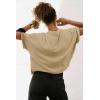 imageATHMILE Womens Oversized TShirts Short Sleeve Workout Crop Tops Casual Drop Shoulder Boxy Roll Hem Basic Loose TeesLightkhaki
