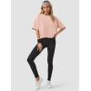 imageATHMILE Womens Oversized TShirts Short Sleeve Workout Crop Tops Casual Drop Shoulder Boxy Roll Hem Basic Loose TeesLightpink