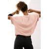 imageATHMILE Womens Oversized TShirts Short Sleeve Workout Crop Tops Casual Drop Shoulder Boxy Roll Hem Basic Loose TeesLightpink