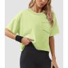 imageATHMILE Womens Oversized TShirts Short Sleeve Workout Crop Tops Casual Drop Shoulder Boxy Roll Hem Basic Loose TeesMint Green