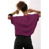 imageATHMILE Womens Oversized TShirts Short Sleeve Workout Crop Tops Casual Drop Shoulder Boxy Roll Hem Basic Loose TeesPurple Red