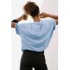 imageATHMILE Womens Oversized TShirts Short Sleeve Workout Crop Tops Casual Drop Shoulder Boxy Roll Hem Basic Loose TeesSkyblue