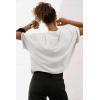 imageATHMILE Womens Oversized TShirts Short Sleeve Workout Crop Tops Casual Drop Shoulder Boxy Roll Hem Basic Loose TeesWhite