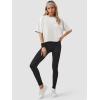 imageATHMILE Womens Oversized TShirts Short Sleeve Workout Crop Tops Casual Drop Shoulder Boxy Roll Hem Basic Loose TeesWhite