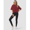 imageATHMILE Womens Oversized TShirts Short Sleeve Workout Crop Tops Casual Drop Shoulder Boxy Roll Hem Basic Loose TeesWinered