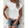 imageATHMILE Womens Short Sleeve Summer Tops Crewneck Textured Shirts Basic T Shirt Casual Work BlousesWhite