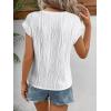 imageATHMILE Womens Short Sleeve Summer Tops Crewneck Textured Shirts Basic T Shirt Casual Work BlousesWhite
