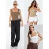 imageATHMILE Womens Square Neck Tank Top Sleeveless Double Lined Basic Tops