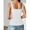 imageATHMILE Womens Square Neck Tank Top Sleeveless Double Lined Basic Tops