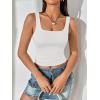 imageATHMILE Womens Square Neck Tank Top Sleeveless Double Lined Basic Tops