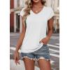 imageATHMILE Womens Summer Tops V Neck Cap Sleeve Tshirts Casual Cute T Shirts Fashion Clothes Vintage Basics TeeWhite