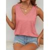 imageATHMILE Womens Tank Top V Neck Flowy Summer Tee Shirts Casual Basic Solid Color Trendy Beach Sleeveless Tops 2025Coral