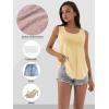 imageATHMILE Womens Tank Tops Sleeveless Eyelet Embroidery Scoop Neck Loose Fit Casual Summer Flowy BeachLightyellow