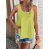 imageATHMILE Womens Tank Tops Sleeveless Eyelet Embroidery Scoop Neck Loose Fit Casual Summer Flowy BeachLime Green