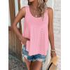 imageATHMILE Womens Tank Tops Sleeveless Eyelet Embroidery Scoop Neck Loose Fit Casual Summer Flowy BeachPink