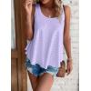 imageATHMILE Womens Tank Tops Sleeveless Eyelet Embroidery Scoop Neck Loose Fit Casual Summer Flowy BeachPurple