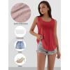 imageATHMILE Womens Tank Tops Sleeveless Eyelet Embroidery Scoop Neck Loose Fit Casual Summer Flowy BeachRed