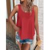 imageATHMILE Womens Tank Tops Sleeveless Eyelet Embroidery Scoop Neck Loose Fit Casual Summer Flowy BeachRed