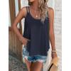 imageATHMILE Womens Tank Tops Sleeveless Summer Top Spaghetti Strap Spring Shirt Loose Fit Beach Vacation 2025 CasualNavy