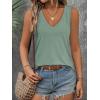 imageATHMILE Womens Tank Tops Summer Deep V Neck Loose Fit Flowy Sleeveless Shirt 2025Sage Green