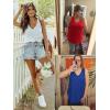 imageATHMILE Womens Tank Tops Summer Deep V Neck Loose Fit Flowy Sleeveless Shirt 2025Sage Green