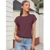 imageATHMILE Womens Tops Basic T Shirts Summer Business Dressy Casual Cap Sleeve Tee Cute Clothes Trendy Fashion OutfitsWine Red