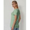 imageATHMILE Womens Tops Shirts for Women Short Sleeve V Neck Tee Summer Fashion Trendy Soft Casual Spring Clothes Outfits BeachLight Green