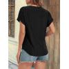 imageATHMILE Womens Tunics Loose Fit Dressy Blouses Summer Short Sleeve Tops with Curved Hem Beach Vacation Clothes for WomenBlack