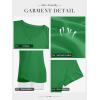 imageATHMILE Womens V Neck Short Sleeve Summer T Shirts Curved Hem Plain Top BeachSan Pa Green