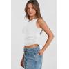 imageWomens Off The Shoulder Tops Summer Shirts Going Out Crop Tank Top Y2K T Corset Tube Cute FashionWhite