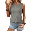 imageATHMILE Tank Top for Women Summer Sleeveless Tops Casual Crewneck Side Split Tank Top Beach Vacation Outfits 2025Grey